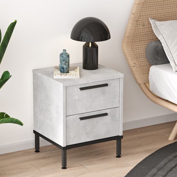 Noptieră gri deschis Signor – Kalune Design-image-1