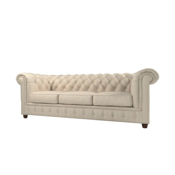 Canapea crem cu tapițerie din catifea 230 cm Cambridge – Ropez
