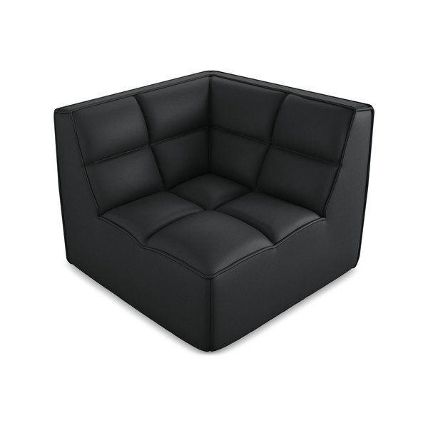 Modul pentru canapea modulară negru cu tapițerie din imitație de piele Kalai – Makamii-image-1