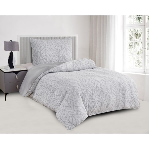 Lenjerie de pat gri din jacquard pentru pat de o persoană 140x200 cm Florida – My House-image-1