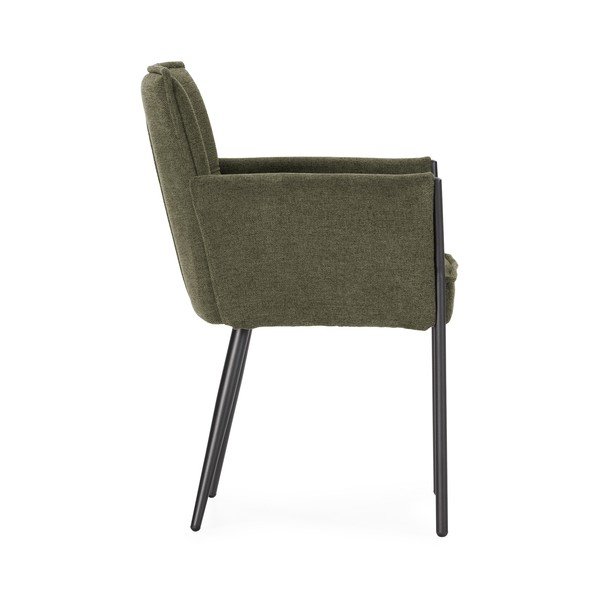 Scaun de living verde cu cotiere tapițat Vesta – MOME-image-4