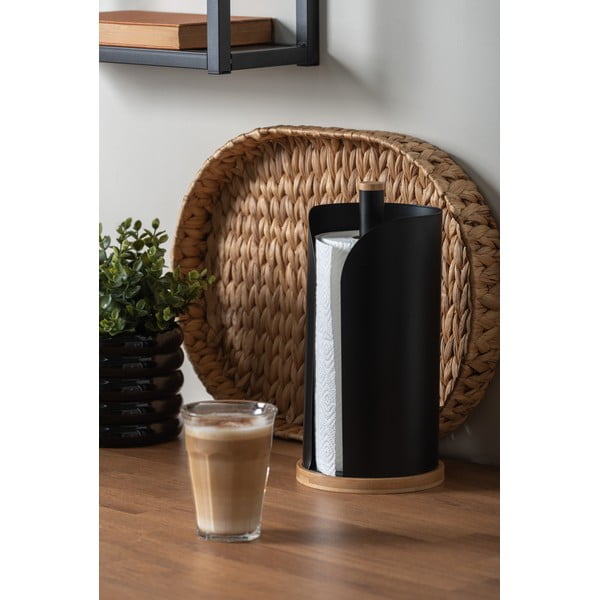 Suport de prosoape de bucătărie  negru din bambus ø 15,5 cm   Bamboo Accent – PT LIVING-image-1
