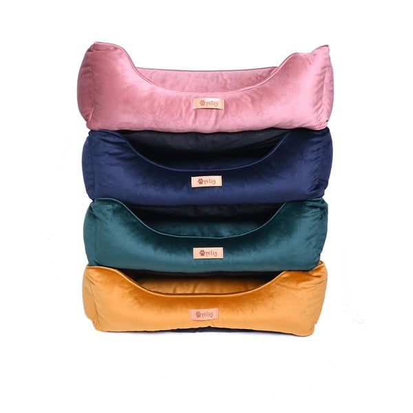 Pătuț pentru animale de companie, de catifea, de culoare aurie 65x50 cm Royal - Petsy-image-2