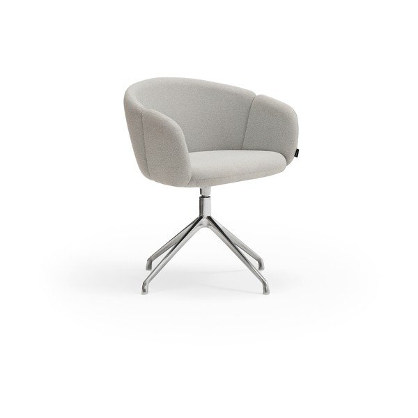 Scaun de living gri deschis cu cotiere tapițat Add – Teulat