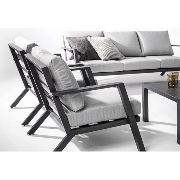 Set mobilier de grădină gri din aluminiu pentru 4 persoane Harley   – Bizzotto-image-4