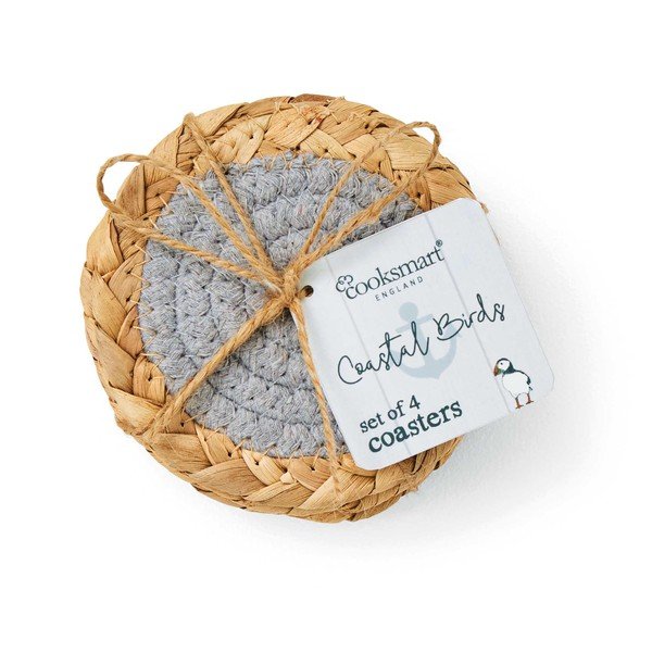 Coasters gri/în culoare naturală 4 buc. din iarbă-de-mare Costal Birds – Cooksmart ®