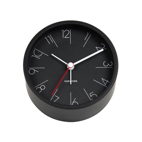 Ceas alarmă Karlsson Numbers, Ø 11 cm, negru-image-1
