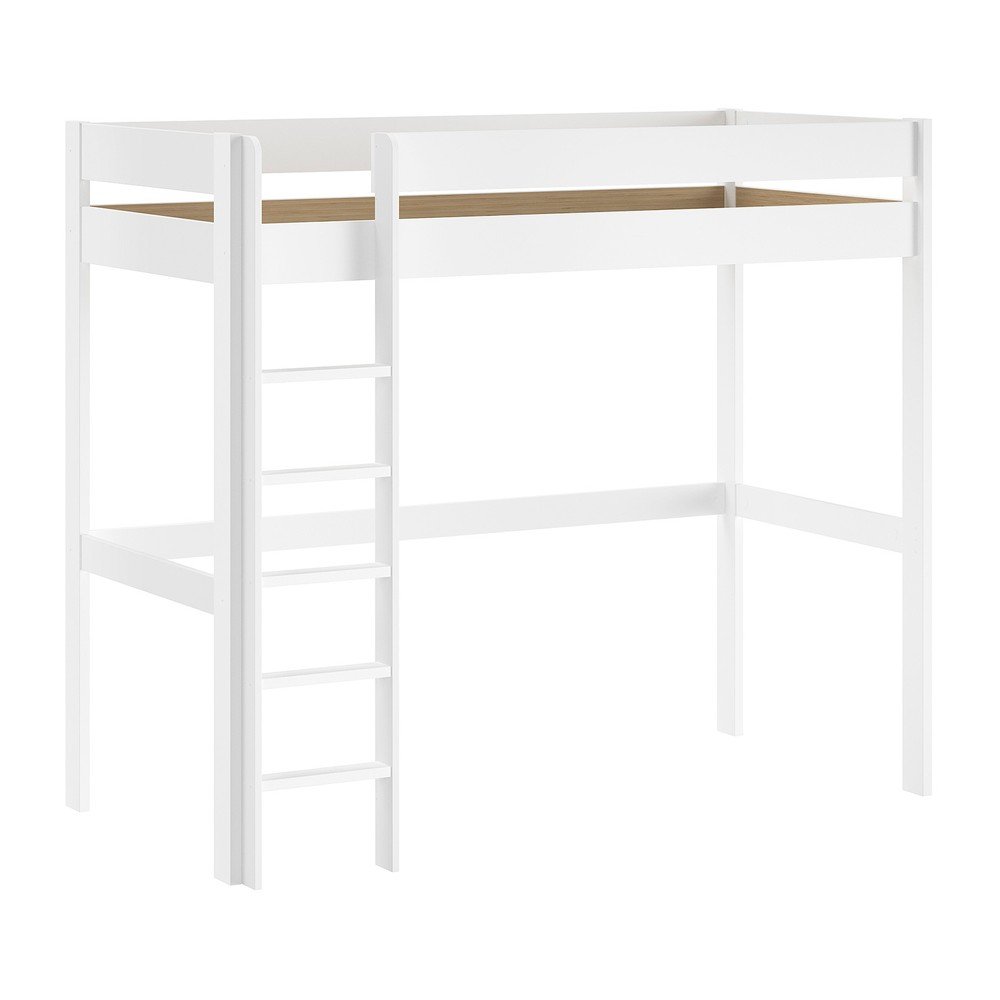 Pat pentru copii alb înalt cu somieră 90x200 cm Primo – Vipack