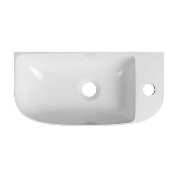 Chiuvetă mică pentru WC albă din compozit mineral 44x22 cm Alga – Sapho-image-3