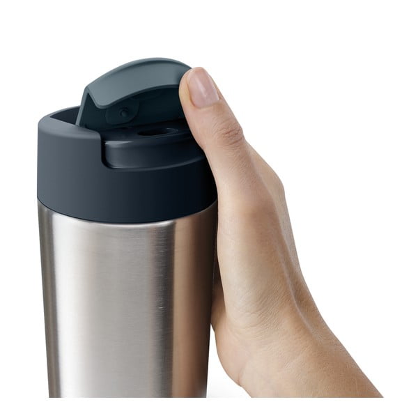 Cană de voiaj albastru-argintiu 450 ml Sipp – Joseph Joseph-image-2