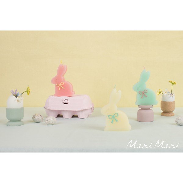 Lumânări 3 buc. timp de ardere 2 h cu model de Paști Bunny – Meri Meri-image-2