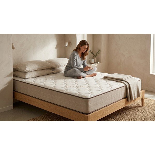 Saltea mediu-fermă/extra dură din spumă reversibilă 200x200 cm Bamboo Eco Fresh – Moonia-image-1