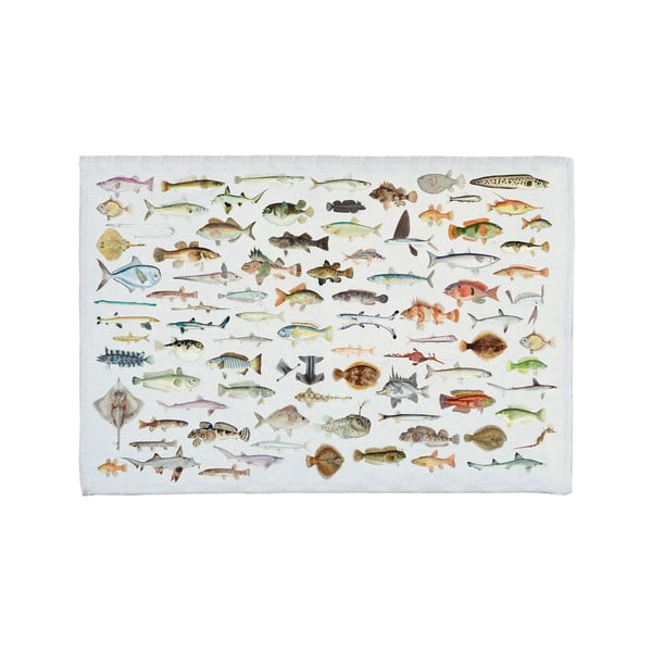 Covoraș de baie cu amestec de bumbac Really Nice Things Fish in the Ocean, 40 x 60 cm