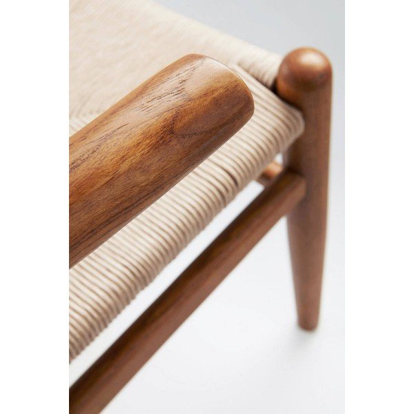 Scaun de dining în culoare naturală închisă cu cotiere din lemn de ulm Nattavaara – Jotex-image-3
