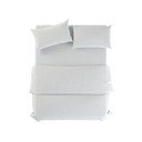 Lenjerie de pat albă din in pentru pat de o persoană 135x200 cm Blanco – Native Natural