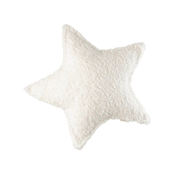 Pernă decorativă pentru copii crem cu tapițerie din țesătură bouclé Star – Wigiwama