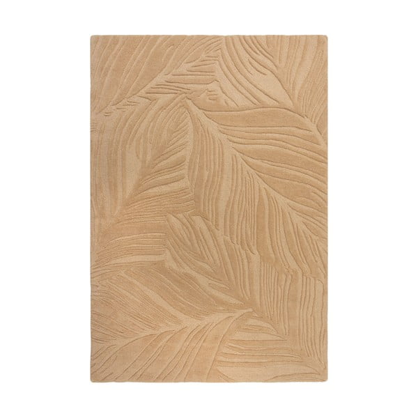 Covor din lână Flair Rugs Lino Leaf, 120 x 170 cm, maro deschis