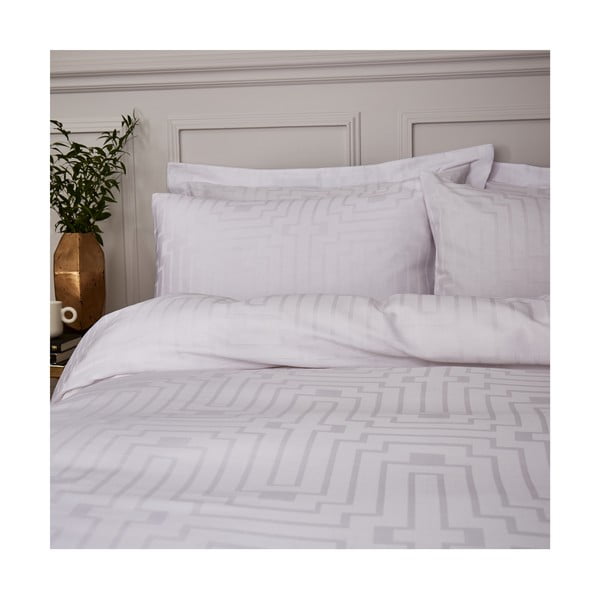 Lenjerie de pat de o persoană din bumbac satinat alb 135x200 cm - Bianca-image-1