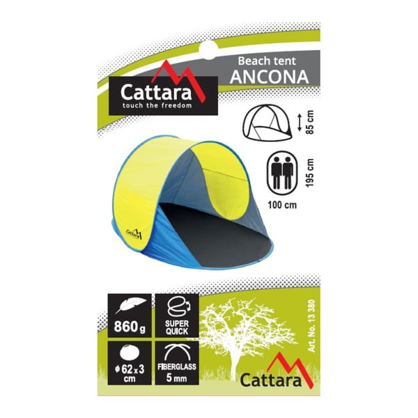 Cort pentru plajă Cattara Ancona, albastru - galben-image-2