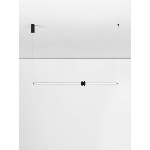 Lustră negru-mat LED cu intensitate reglabilă din ceramică cu abajur din sticlă acrilică Stalactite – Nova Luce-image-3