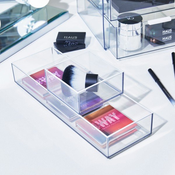 Organizatoare de baie pentru cosmetice 3 buc. din plastic reciclat Stack & Slide – iDesign-image-1