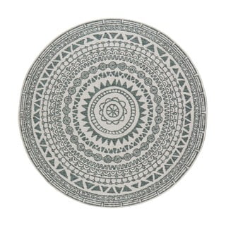 Covor adecvat pentru exterior NORTHRUGS Coron, ø 140 cm, verde-crem