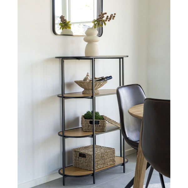 Bibliotecă neagră cu aspect de lemn de stejar 36x111 cm Vita - House Nordic-image-1