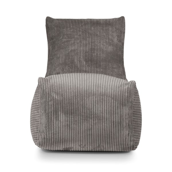 Fotoliu bean bag gri deschis cu tapițerie din catifea reiată Seat Lounge – SLOWDOWN-image-2