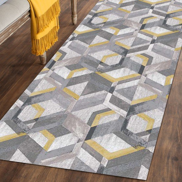 Traversă Floorita Retro Grey Ochre, 60 x 190 cm, galben - gri-image-1