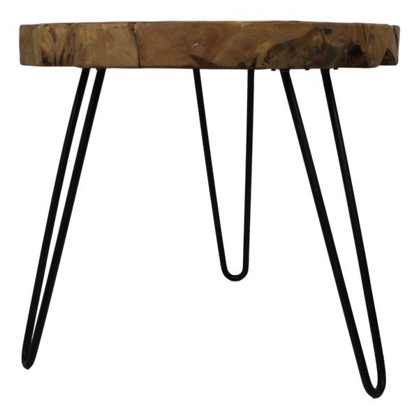 Măsuță auxiliară din lemn de tec HSM Collection Helen, ⌀ 55 cm-image-1