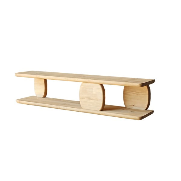 Raft în culoare naturală etajat din lemn de stejar 120 cm Modena – Kalune Design