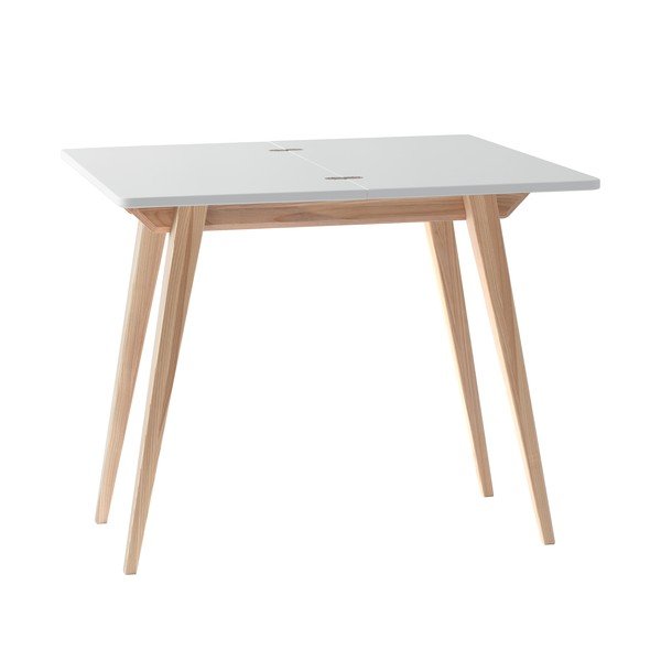 Masă de dining extensibilă cu blat alb cu blat suplimentar 90x45 cm Envelope – Ragaba-image-3