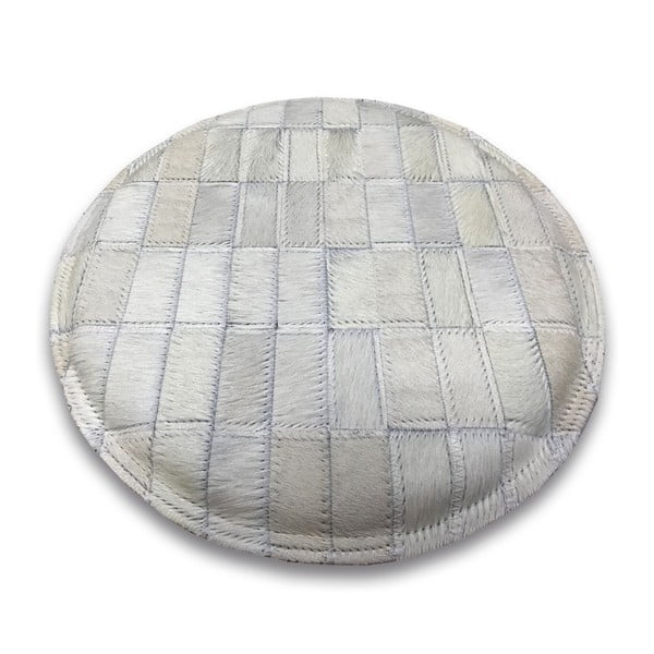 Pernă pentru scaun din piele bovină Arctic Fur Off White, ⌀ 35 cm