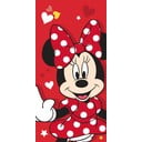 Prosop  pentru copii roșu din bumbac 70x140 cm Minnie "Red heart" – Jerry Fabrics