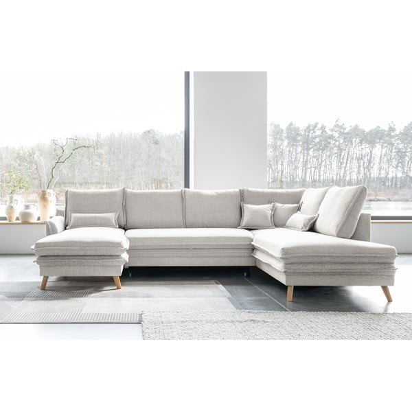 Colțar bej extensibil (cu colț pe partea dreaptă/în formă de "U") Charming Charlie – Miuform-image-1