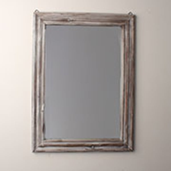 Oglindă cu ramă din lemn Dakls, înălțime 56 cm, gri
