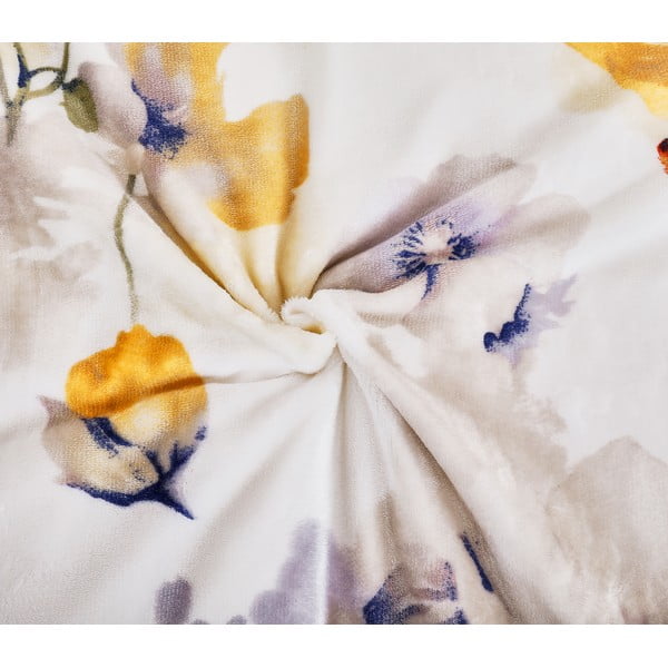 Lenjerie de pat albă din micropluș/cocolino pentru pat de o persoană 140x200 cm Blossom – My House-image-4