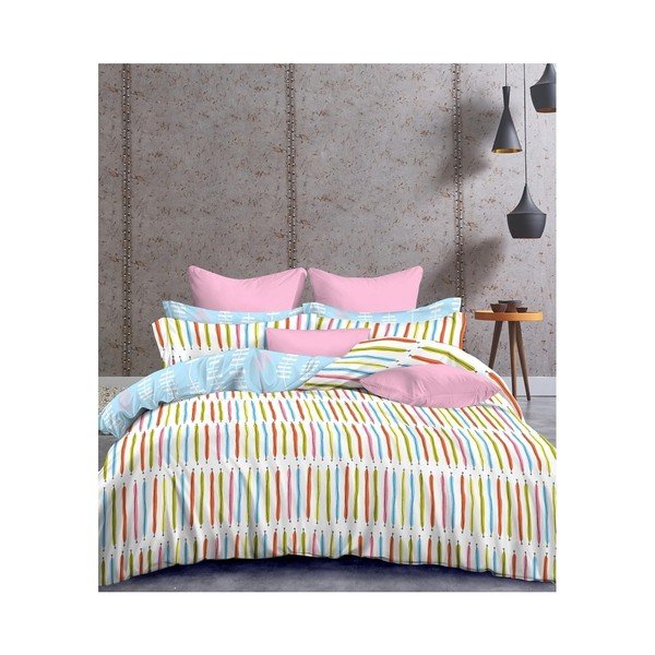 Lenjerie de pat din microfibră pentru pat dublu DecoKing Basic Stiches, 200 x 220 cm-image-1