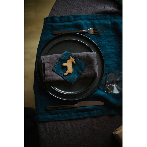 Set 2 șervete din in Linen Tales, gri închis-image-4