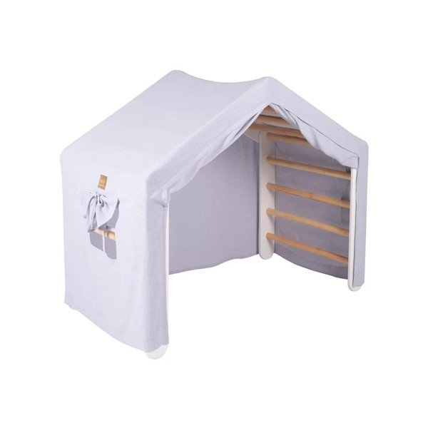 Triunghi Pikler de cățărat albastru deschis/în culoare naturală din lemn de pin 112x61x94 cm Montessori – Meowbaby-image-3