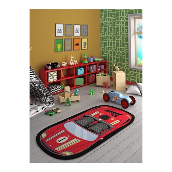 Covor pentru camera copilului Speed Racer Red, 100 x 200 cm