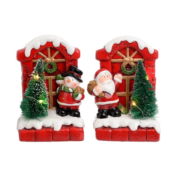 Set 2 decorațiuni din ceramică InArt Santa Snowman