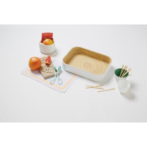 Tavă din bambus Bamboo White, 31x22 cm-image-1