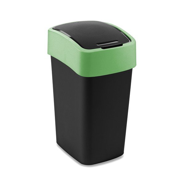 Coș de gunoi verde/negru pentru reciclare din plastic 25 l Flip Bin – Curver