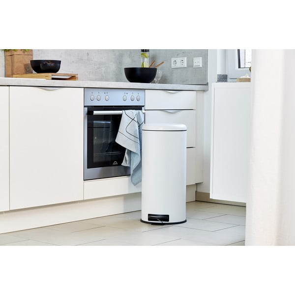 Coș de gunoi alb cu pedală din oțel 30 l Leman – Wenko-image-1