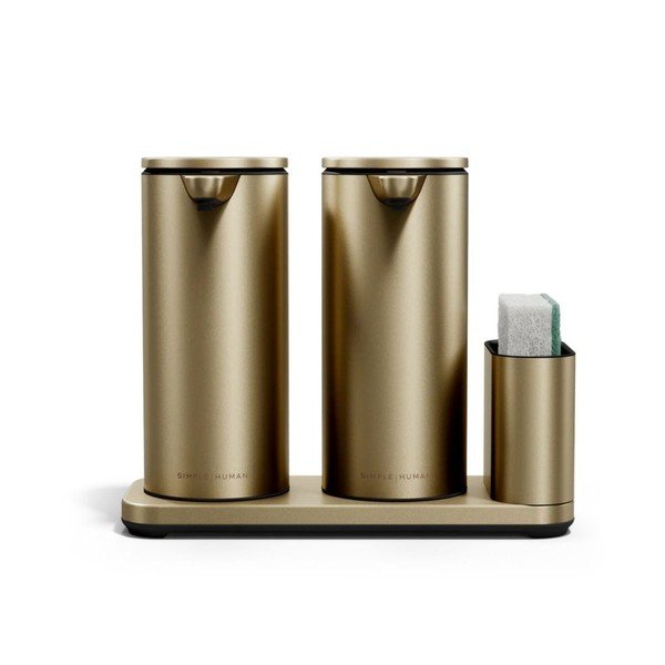 Suport pentru accesorii de spălat auriu mat automat din metal – simplehuman-image-4