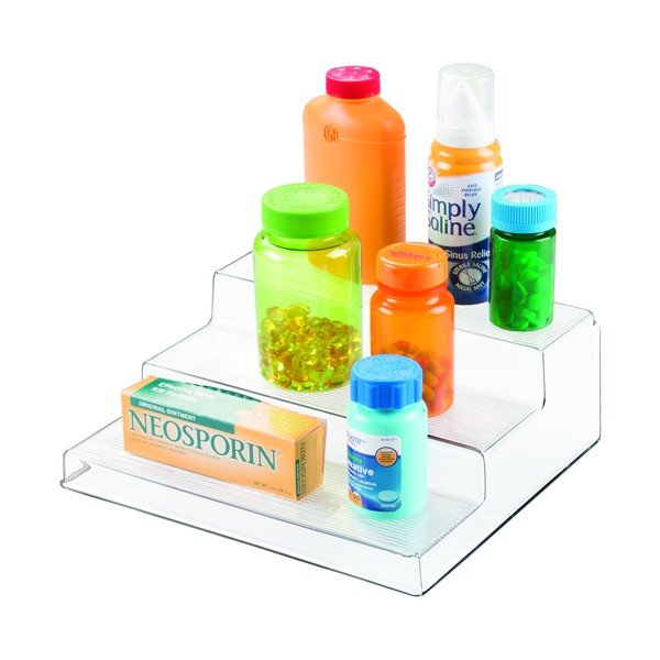 Suport transparent cu 3 etaje pentru bucătărie iDesign Linus, 22 x 25,5 cm-image-4