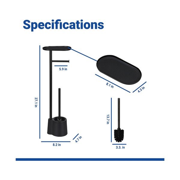 Suport pentru hârtie igienică negru din plastic Albella – Wenko-image-3