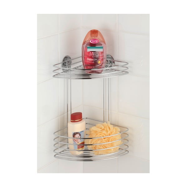 Etajeră de colț autoadezivă cu două rafturi Wenko Turbo - Loc, 20 x 26,5 cm-image-2