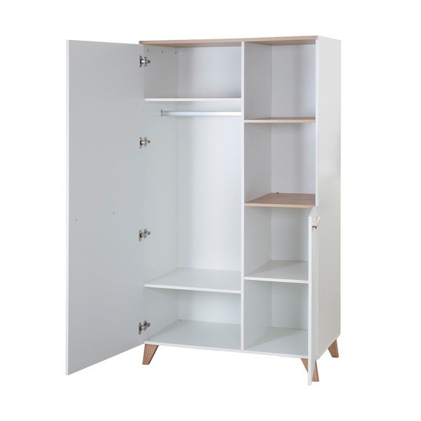 Șifonier de copii alb cu aspect de lemn de stejar 52x180x180 cm Léon – Roba-image-4